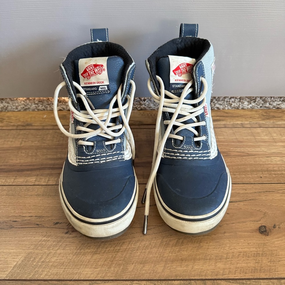 Vans Navy and White High-Top Shoes